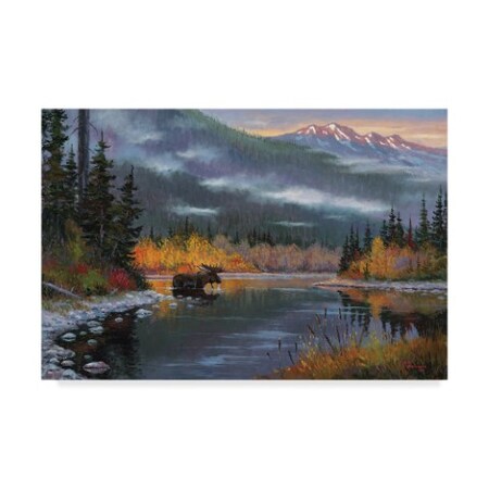 Trademark Fine Art Allen Jimmerson 'South Fork Moose' Canvas Art, 30x47 ALI37821-C3047GG